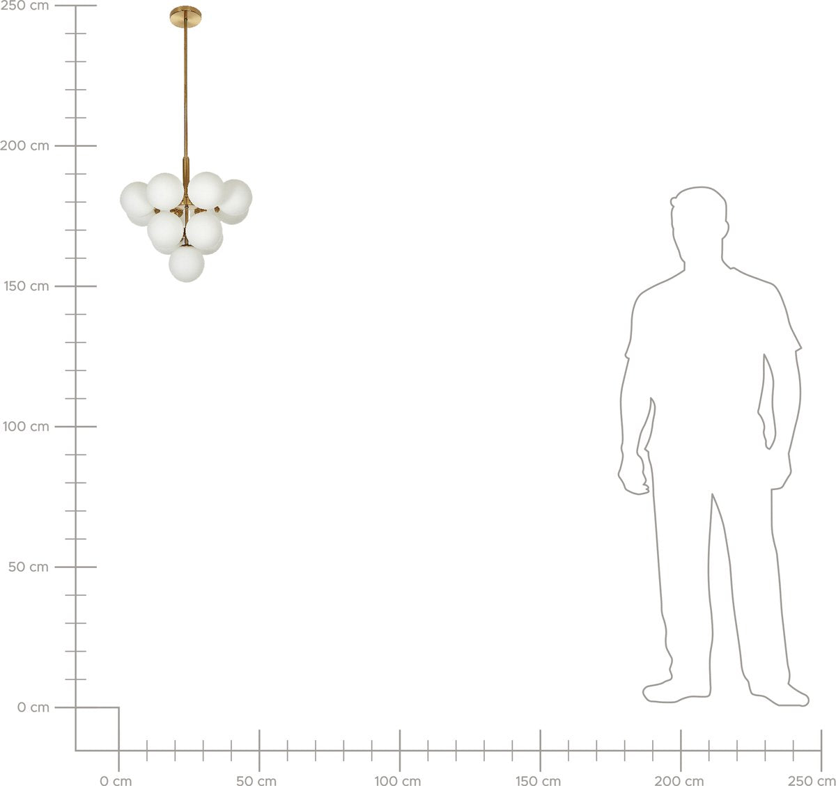 Designerska lampa wisząca – winogronowy motyw, mosiądz/żelazo