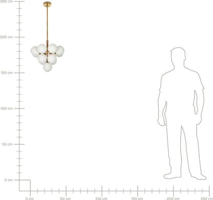 Designerska lampa wisząca – winogronowy motyw, mosiądz/żelazo