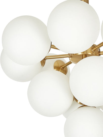 Designerska lampa wisząca – winogronowy motyw, mosiądz/żelazo