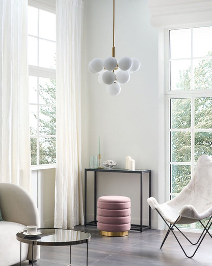 Designerska lampa wisząca – winogronowy motyw, mosiądz/żelazo