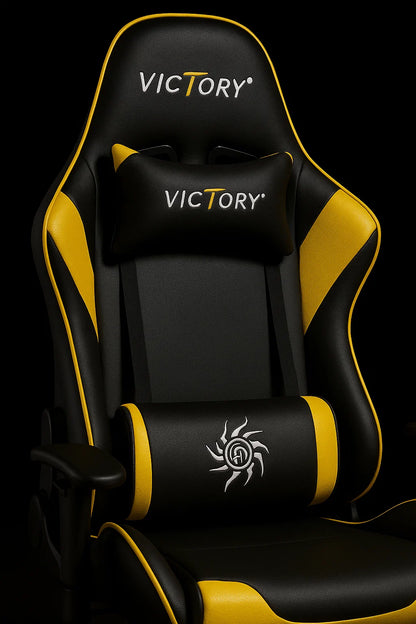 Fotel gamingowy VICTORY Ekoskóra Żółty