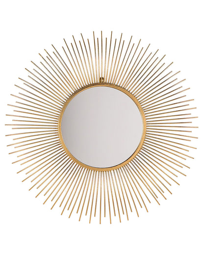Lustro ścienne „Amelis” – metal, złote, 80x80 cm