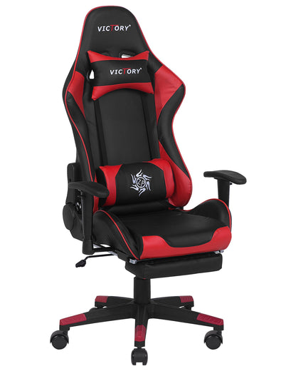Fotel gamingowy VICTORY Ekoskóra Czerwony