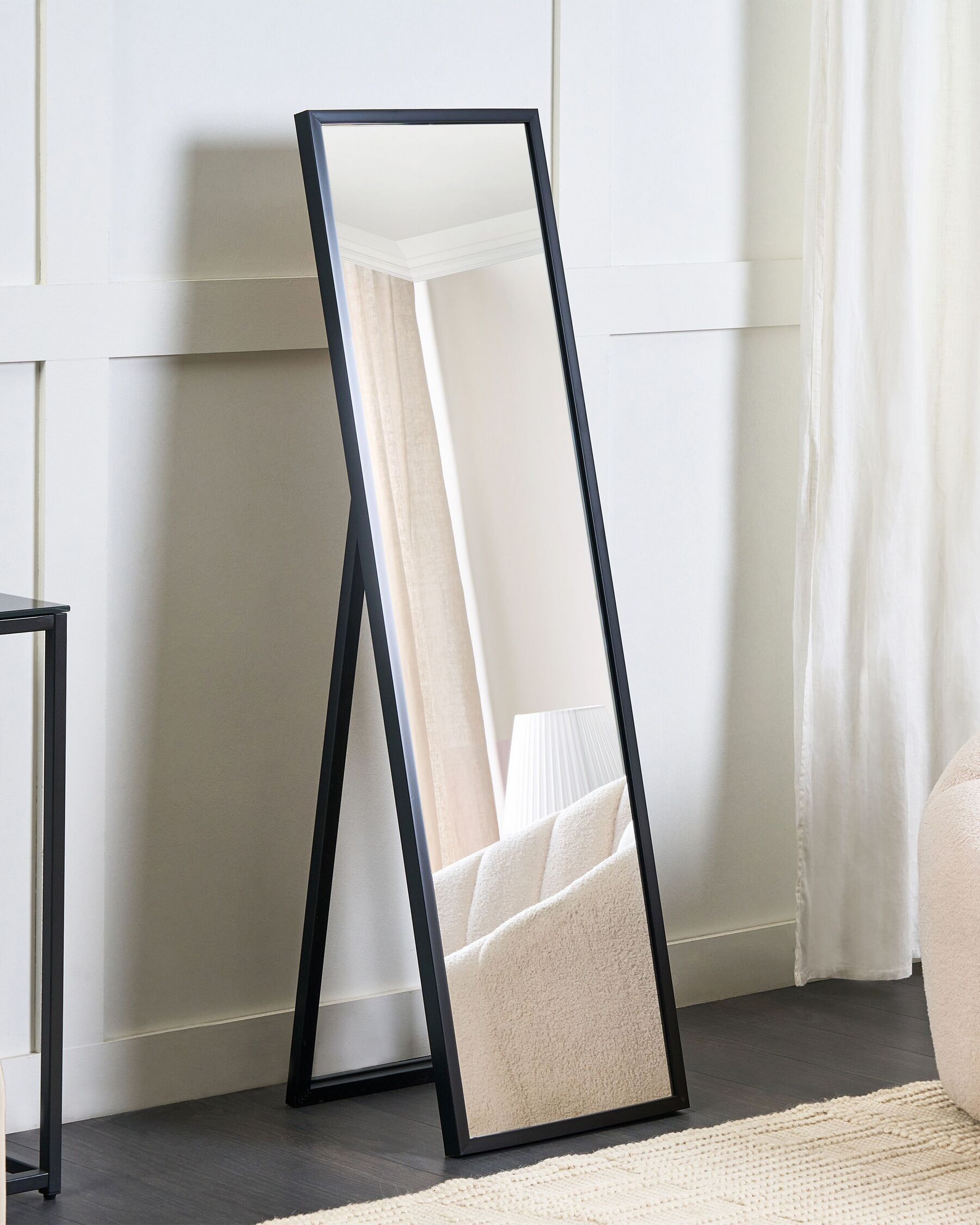 Lustro stojące „Arven” – czarne, 140 cm