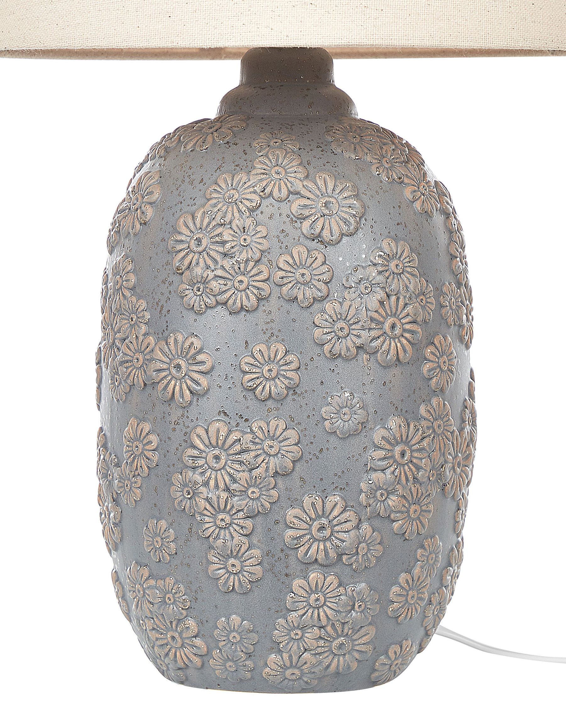 Lampa stołowa „Inora” – Ceramika - Szara