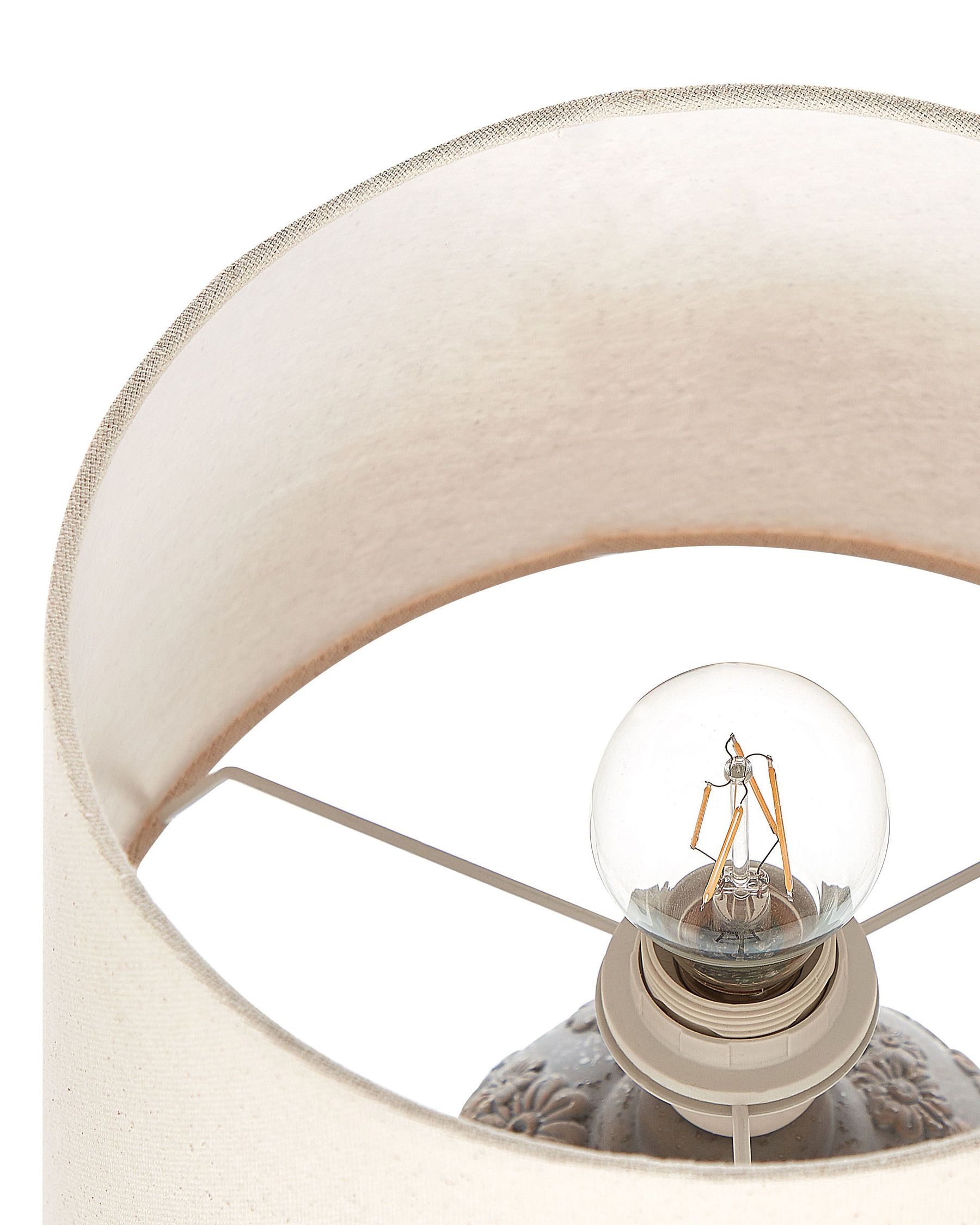 Lampa stołowa „Inora” – Ceramika - Szara