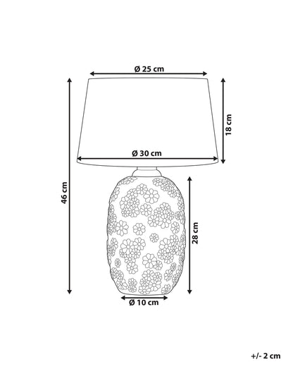 Lampa stołowa „Inora” – Ceramika - Szara