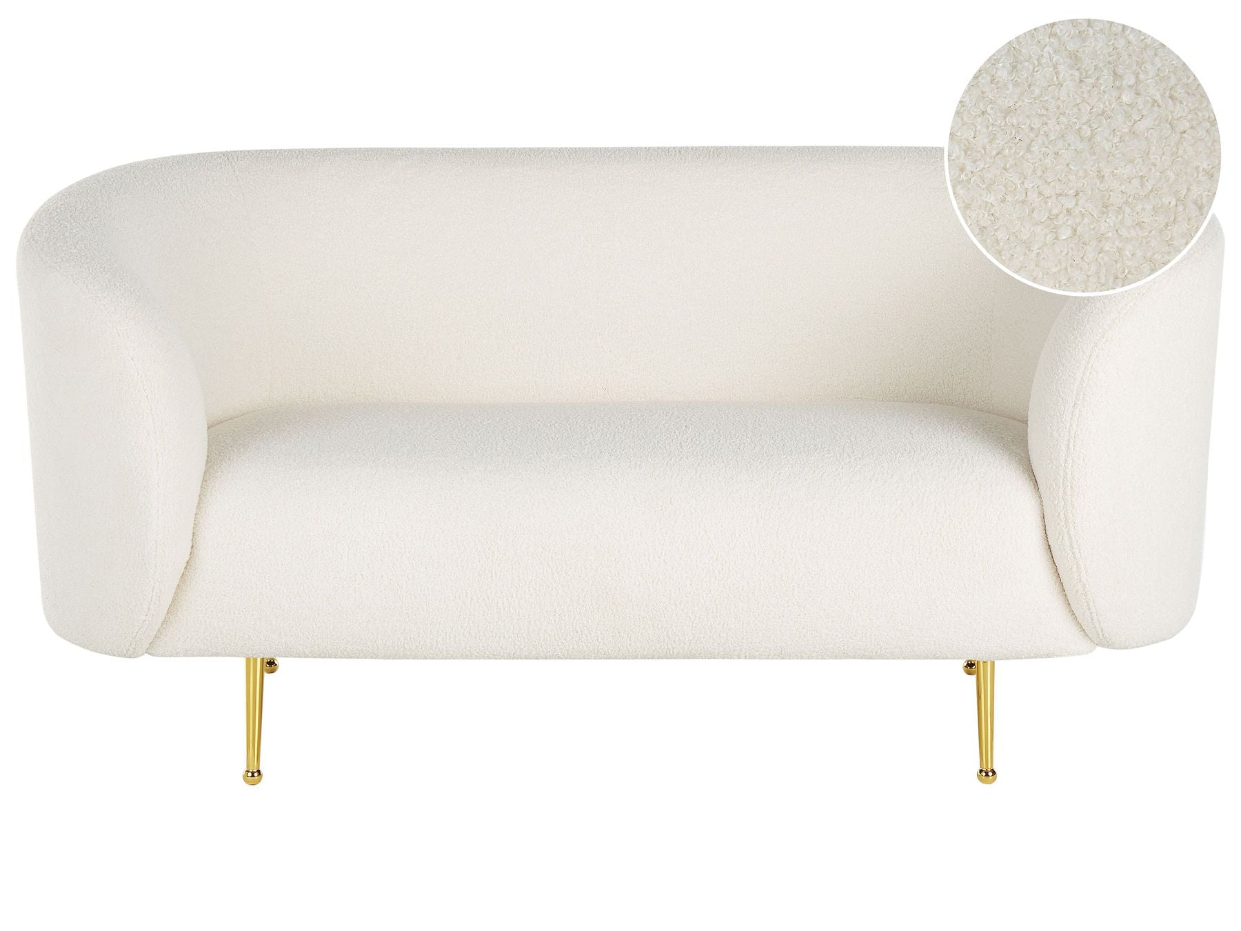 Sofa dla 2 osób NORDEN Boucle Biały