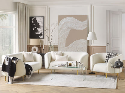 Sofa dla 2 osób NORDEN Boucle Biały