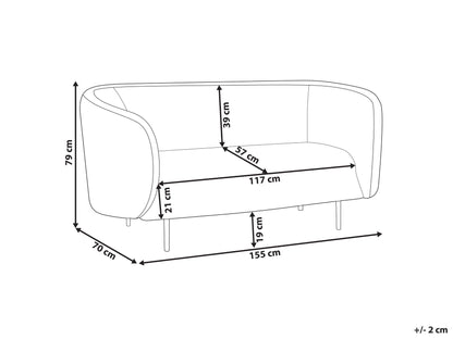 Sofa dla 2 osób NORDEN Boucle Biały