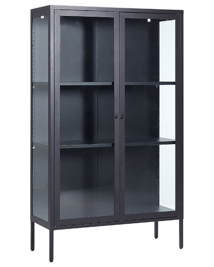 Witryna „Arden” – szklana gablota metalowa 90 cm, czarna