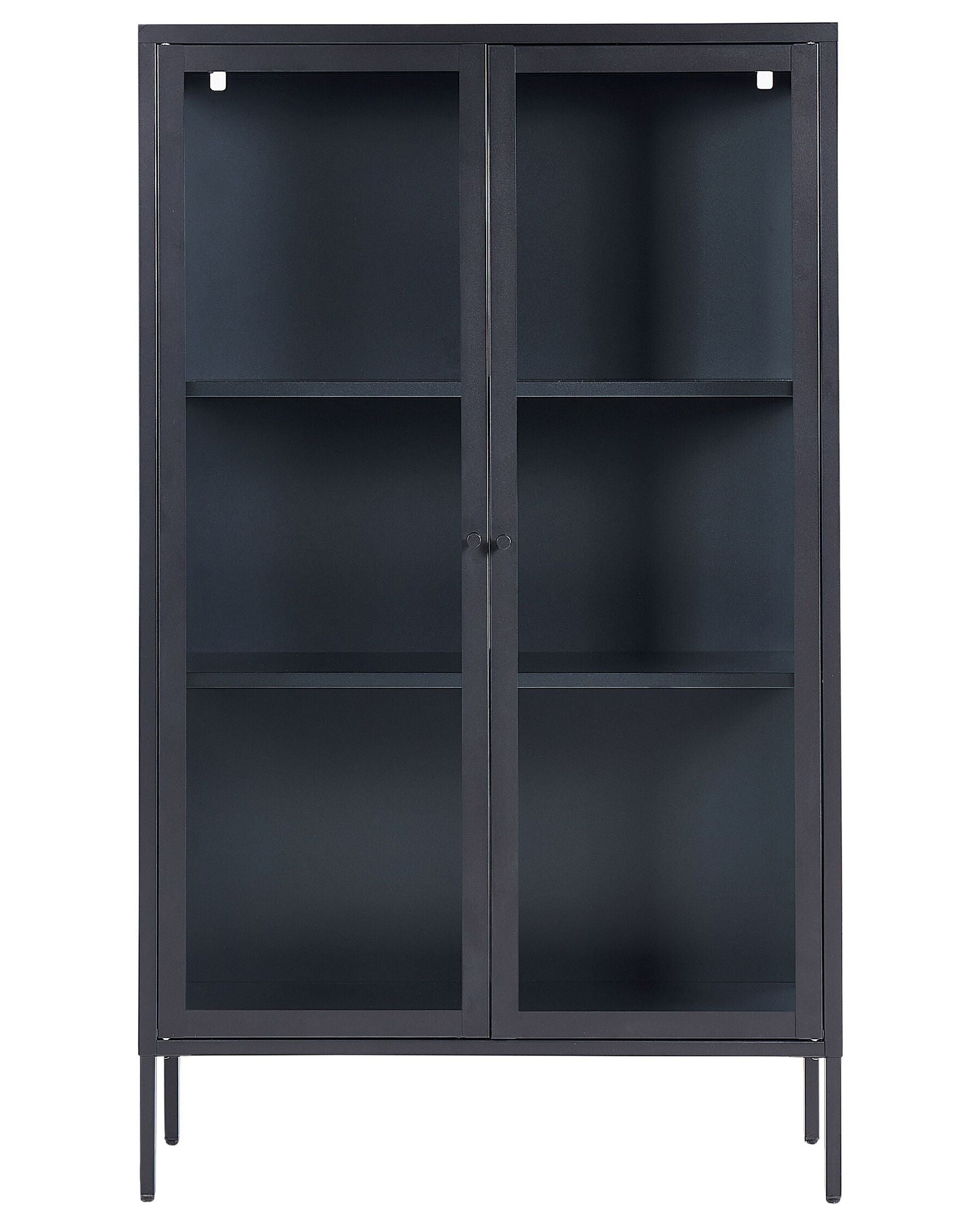 Witryna „Arden” – szklana gablota metalowa 90 cm, czarna