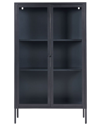 Witryna „Arden” – szklana gablota metalowa 90 cm, czarna