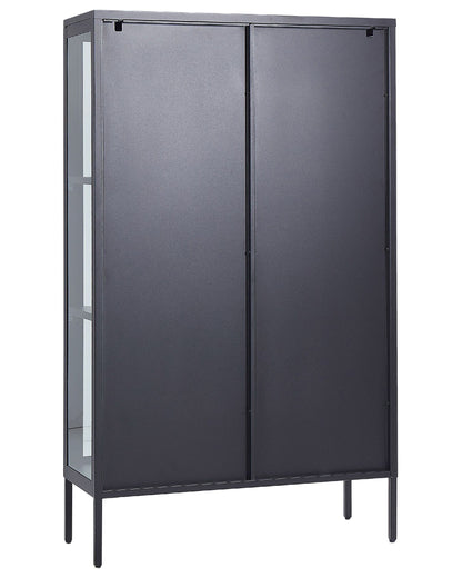 Witryna „Arden” – szklana gablota metalowa 90 cm, czarna
