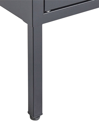 Witryna „Arden” – szklana gablota metalowa 90 cm, czarna