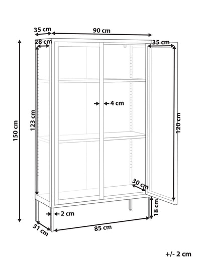 Witryna „Arden” – szklana gablota metalowa 90 cm, czarna
