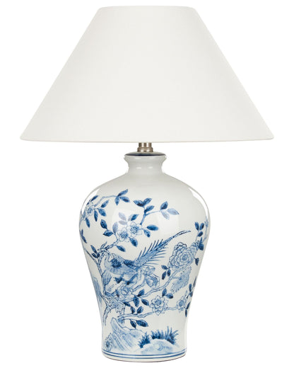Lampa stołowa „Mira” – porcelana - Biało-niebieska