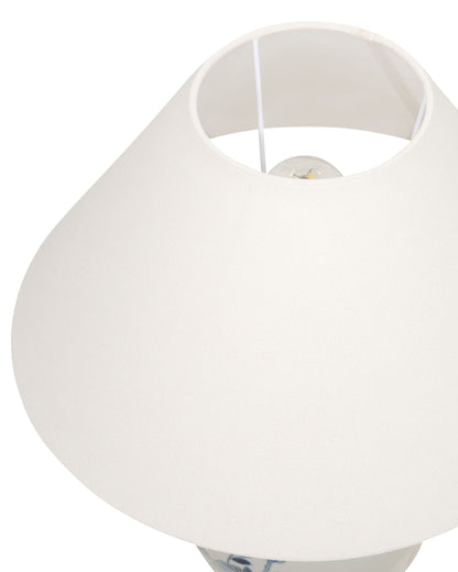 Lampa stołowa „Mira” – porcelana - Biało-niebieska
