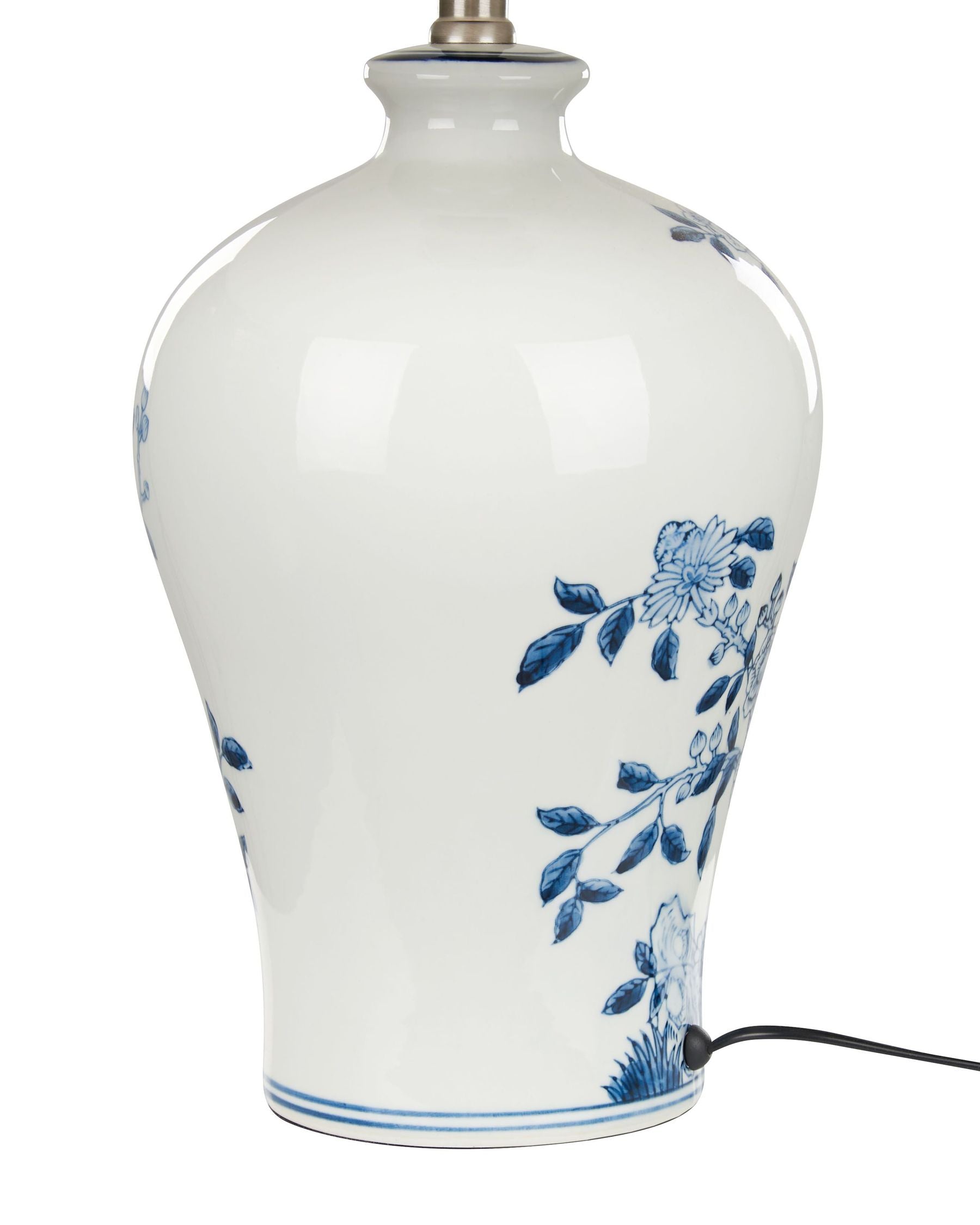 Lampa stołowa „Mira” – porcelana - Biało-niebieska