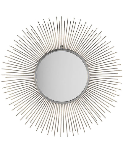 Lustro ścienne „Amelis” – metal, srebrne, 80x80 cm