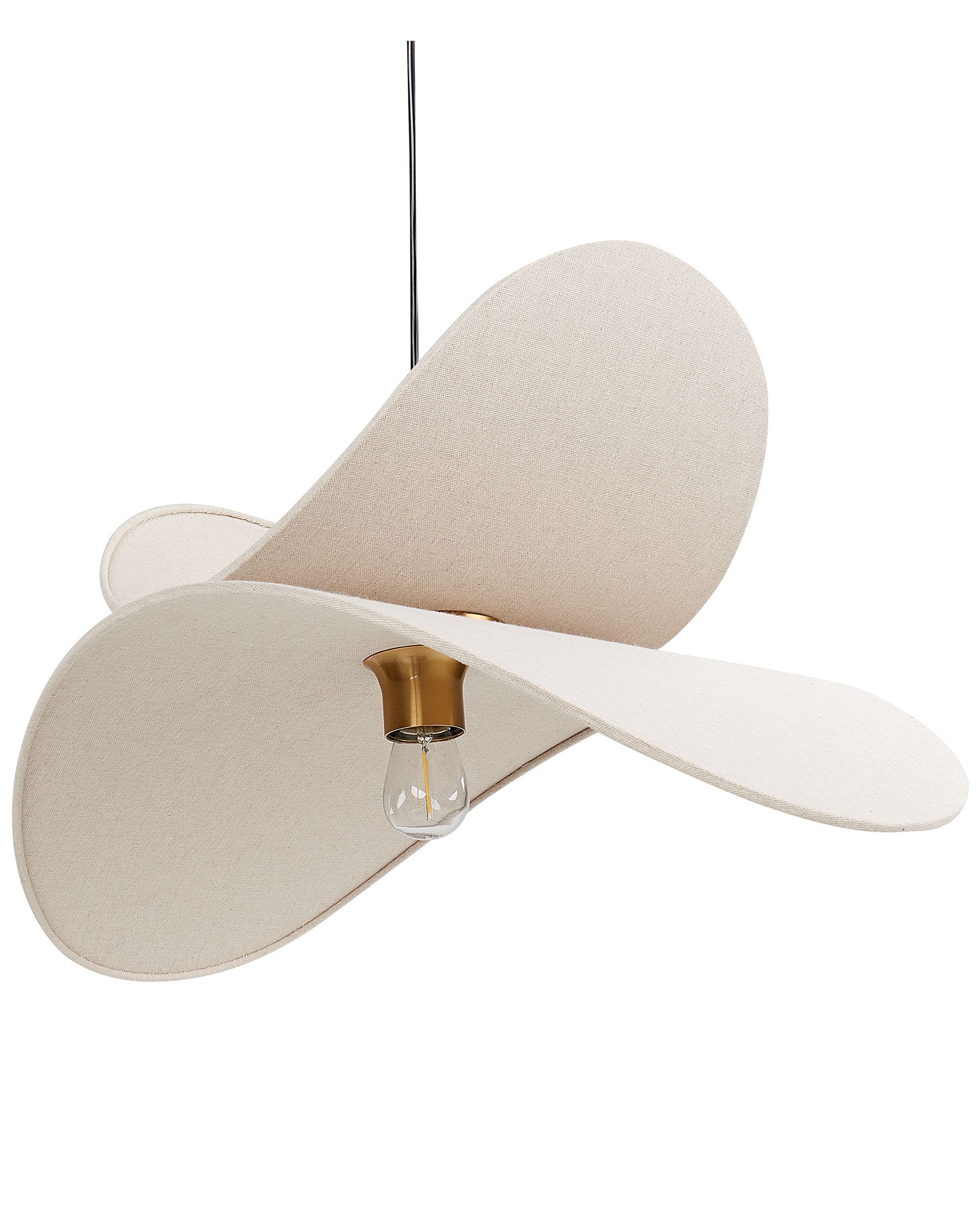 Lampa wisząca „Orla” – len syntetyczny, beżowa