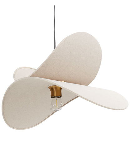 Lampa wisząca „Orla” – len syntetyczny, beżowa