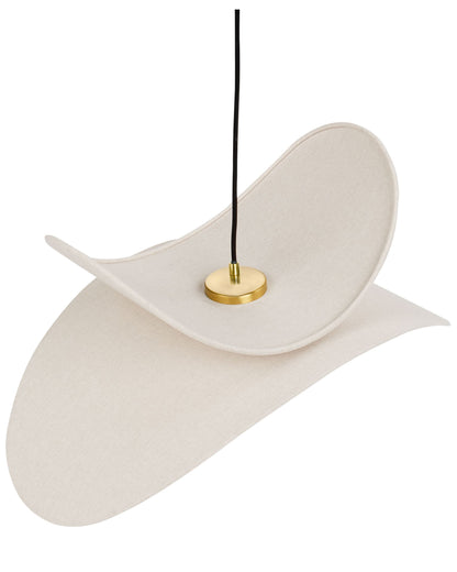 Lampa wisząca „Orla” – len syntetyczny, beżowa