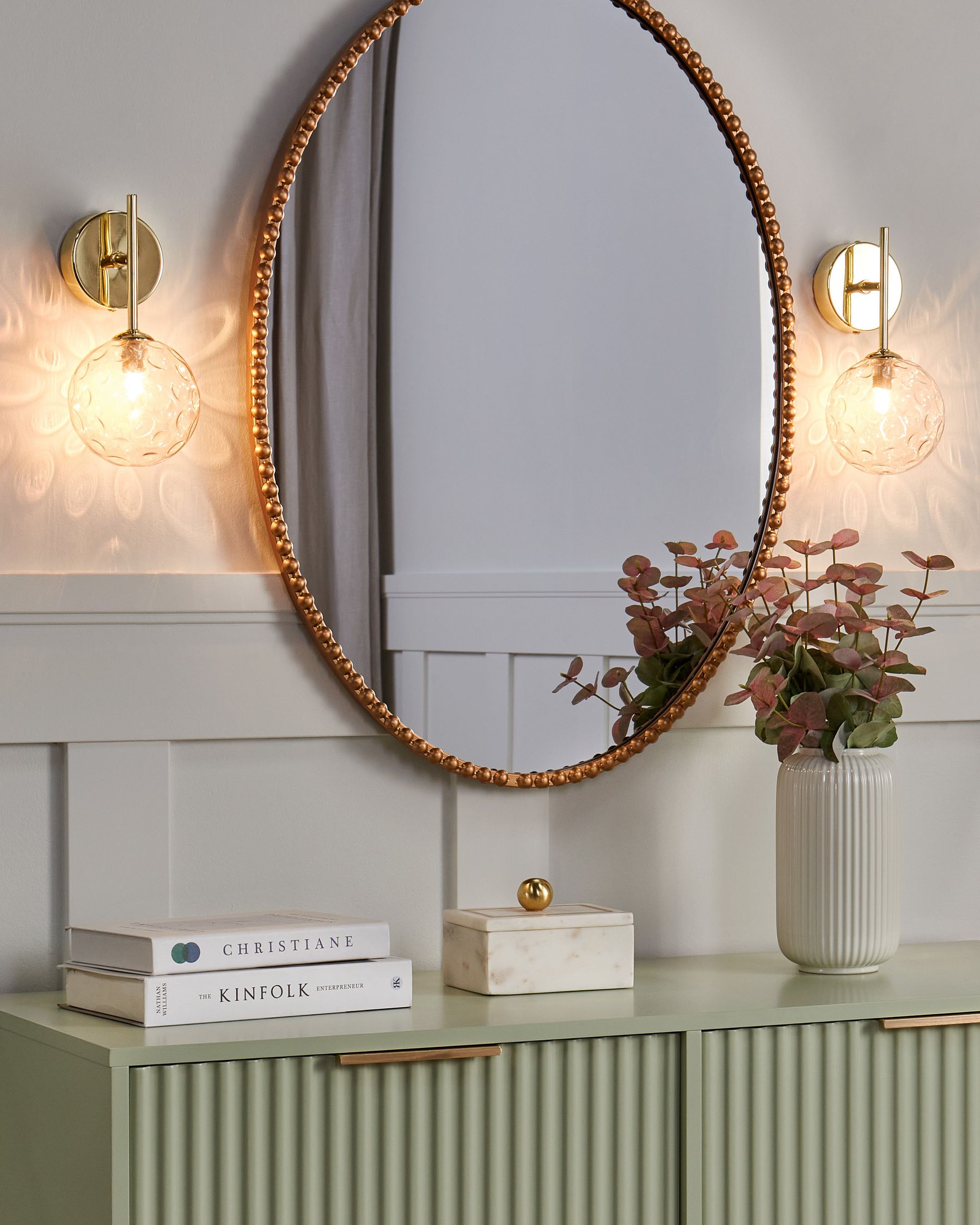 Zestaw 2 lamp ściennych „Liora” – Szkło - Beżowy