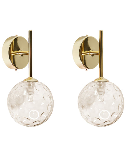 Zestaw 2 lamp ściennych „Liora” – Szkło - Beżowy