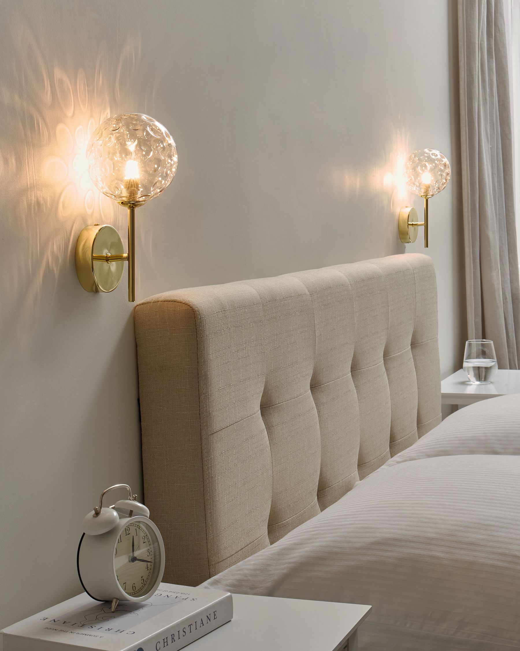 Zestaw 2 lamp ściennych „Liora” – Szkło - Beżowy