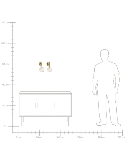 Zestaw 2 lamp ściennych „Liora” – Szkło - Beżowy