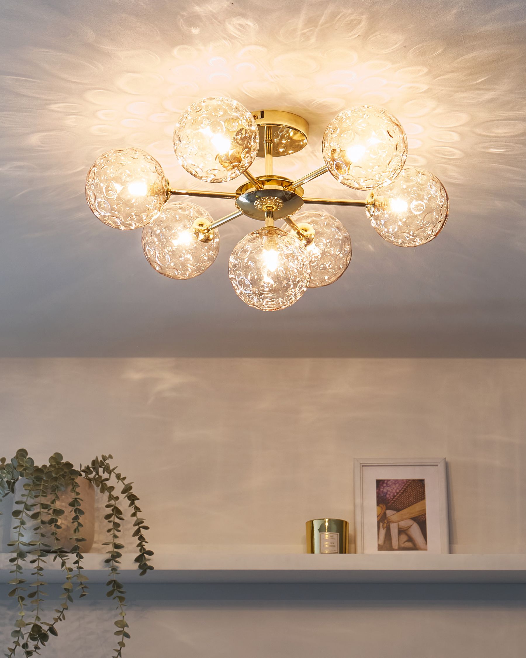 Lampa sufitowa „Liora” – Szkło - Beżowy