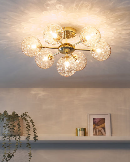 Lampa sufitowa „Liora” – Szkło - Beżowy