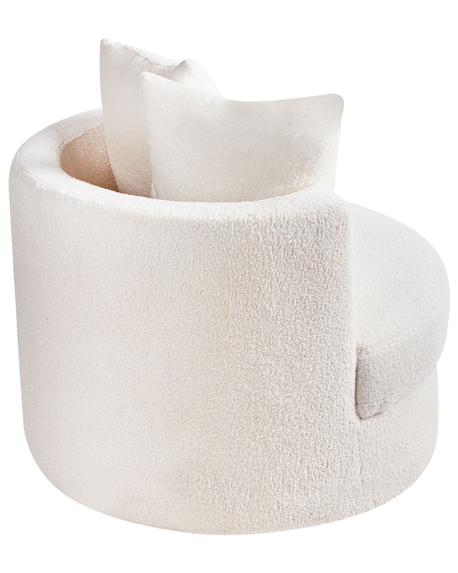Fotel obrotowy „Ambria” – Bouclé - biały
