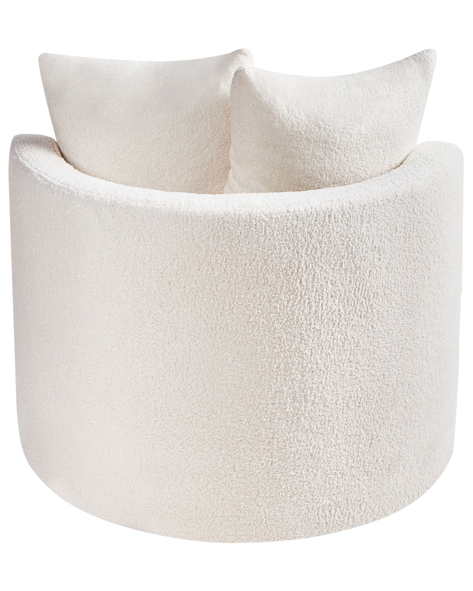 Fotel obrotowy „Ambria” – Bouclé - biały