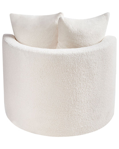 Fotel obrotowy „Ambria” – Bouclé - biały