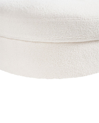 Fotel obrotowy „Ambria” – Bouclé - biały