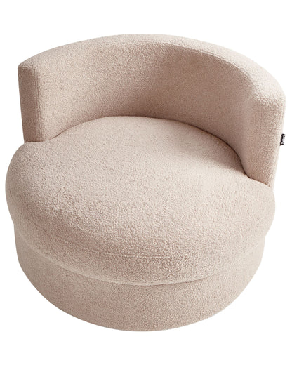 Fotel obrotowy „Ambria” – Bouclé - Beżowy